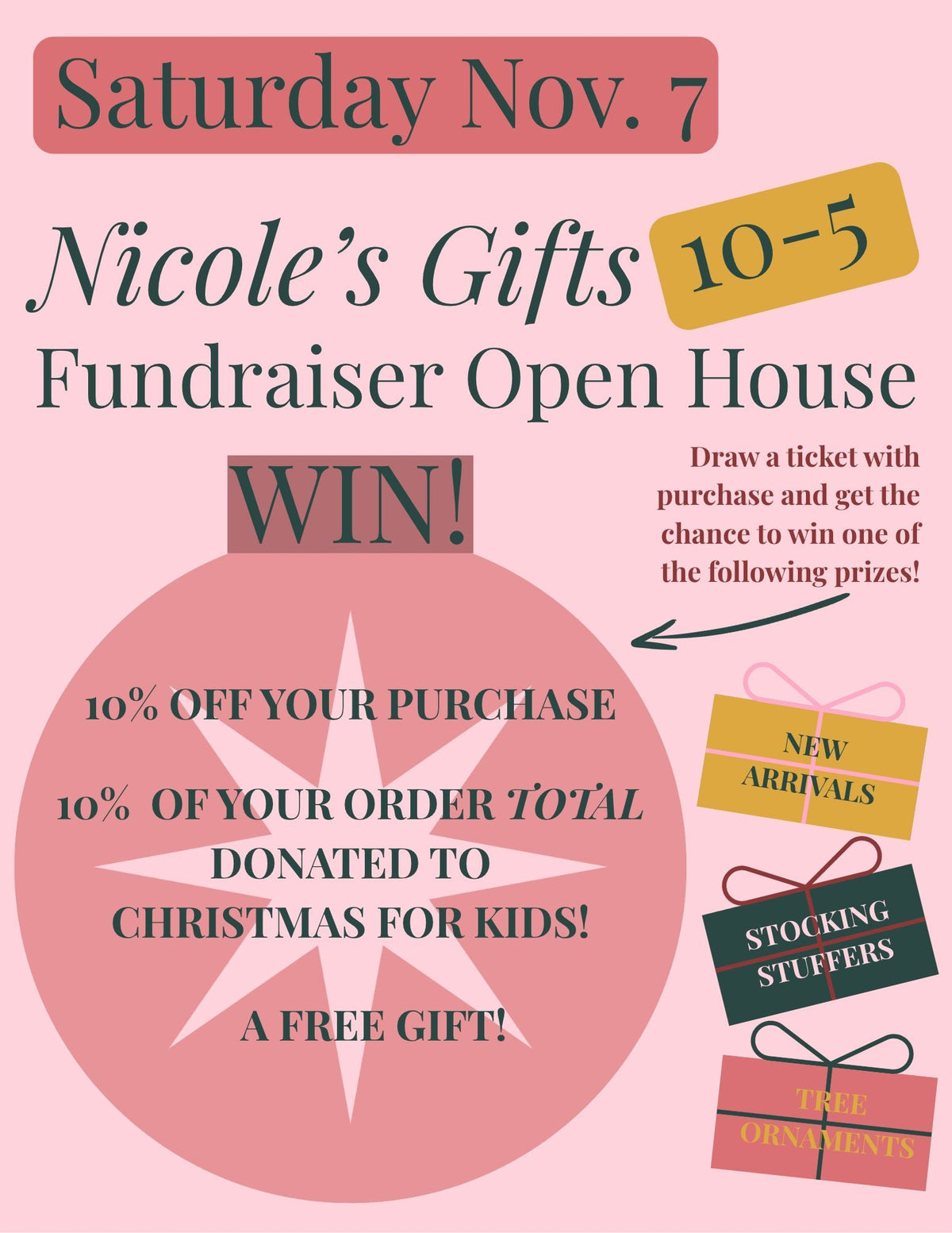 Join Us November 7 for Nicole’s Gifts’ Fundraiser Open House!