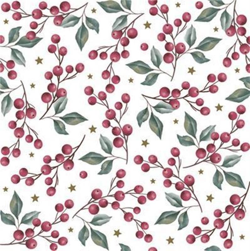 Luncheon Napkin: Winter Berries