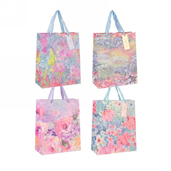 Glitter Floral Gift Bag-Assorted