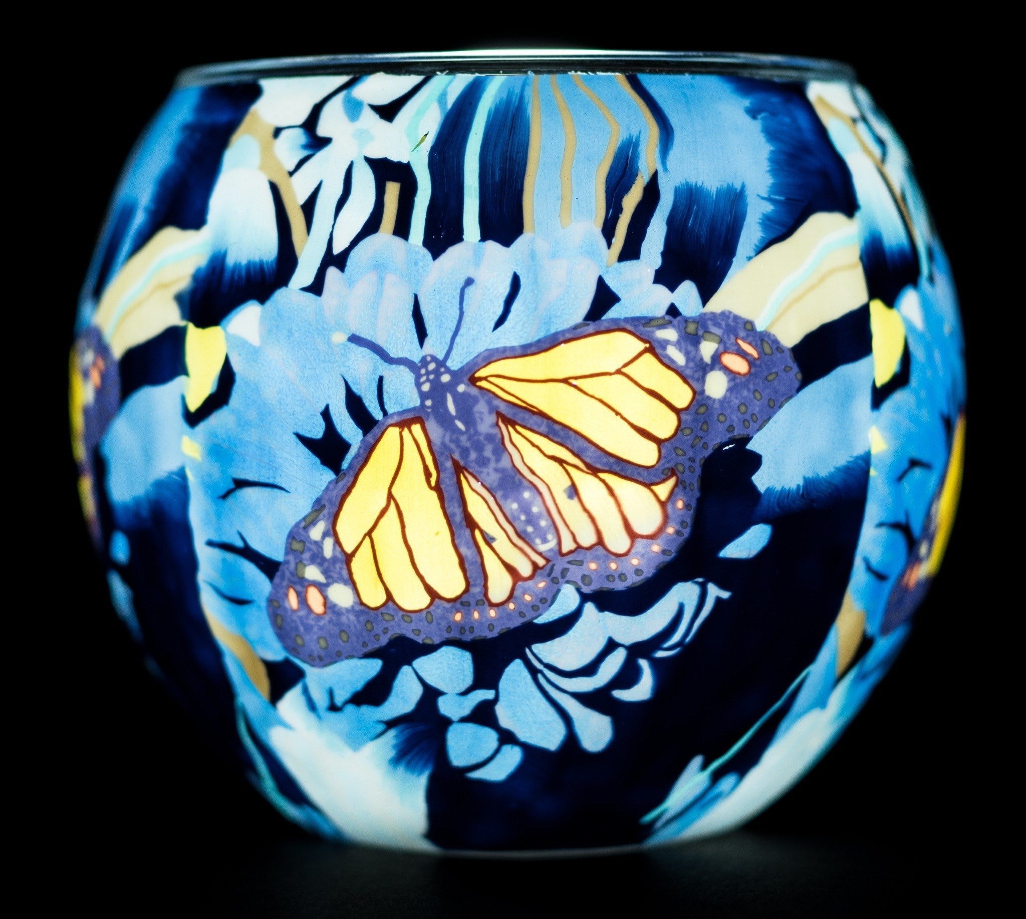 Claymaster Light Glass Globe-Monarch Butterfly