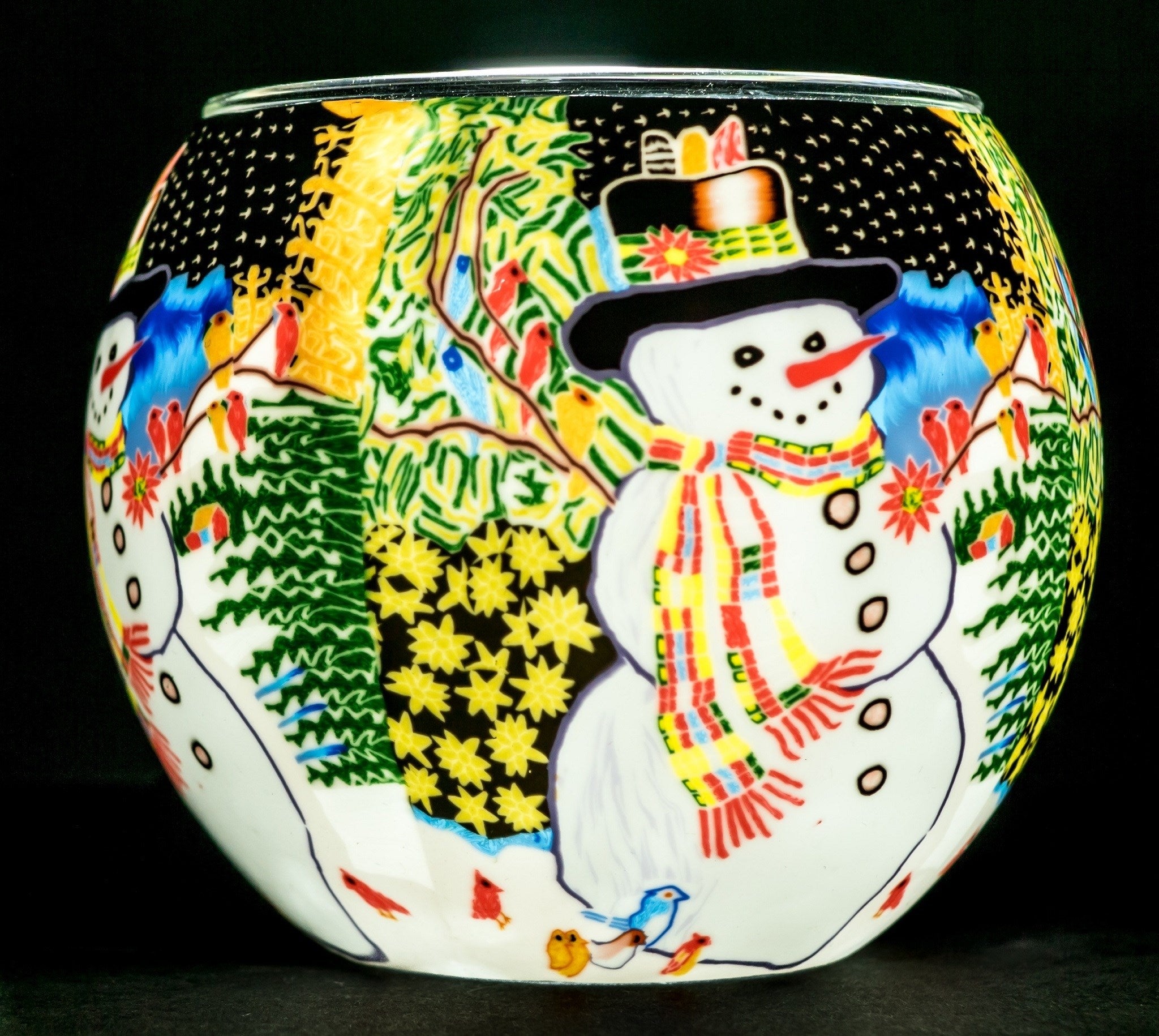 Claymaster Light Glass Globe-Snowman Chorus