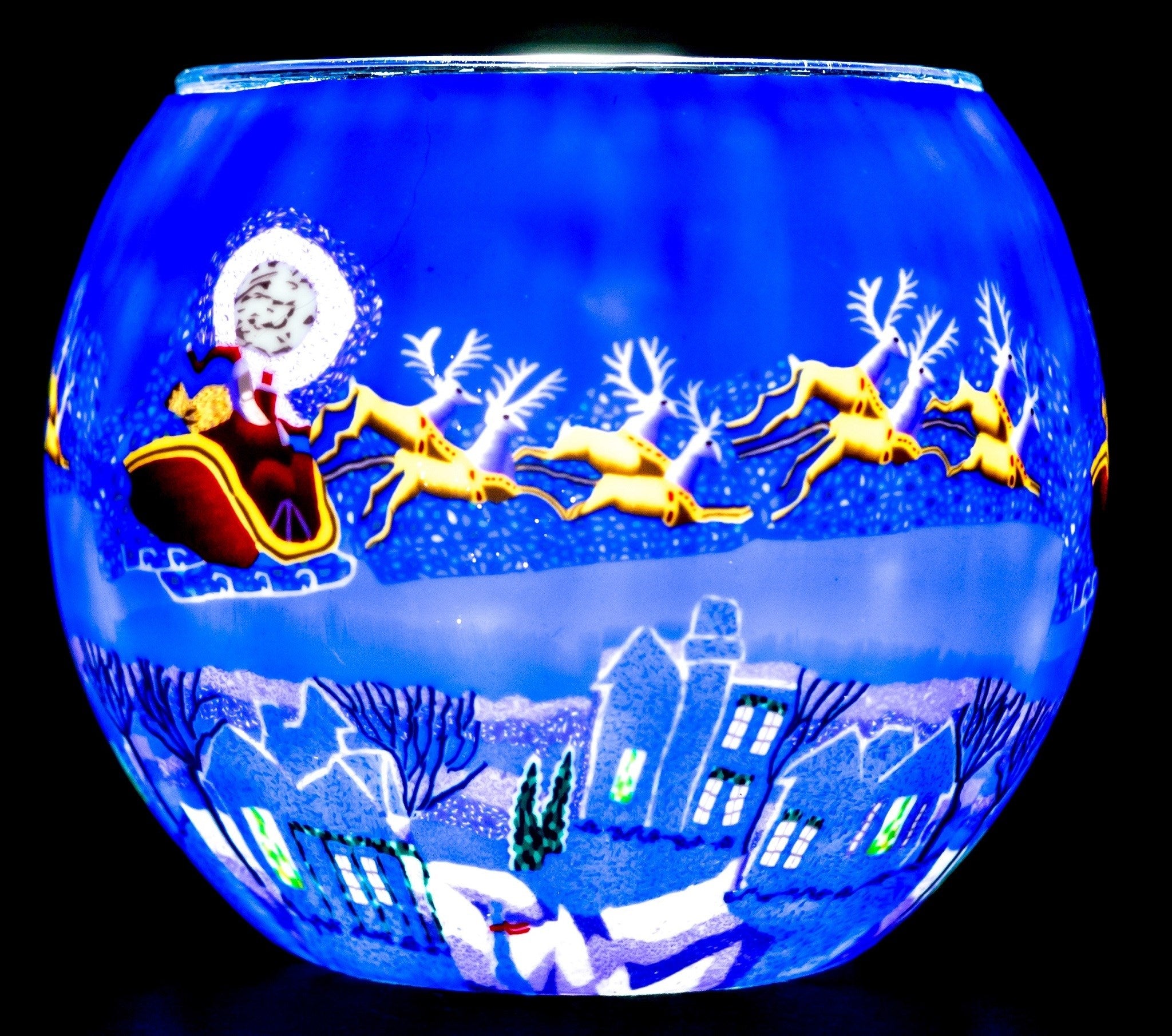 Claymaster Light Glass Globe-Here Comes Santa