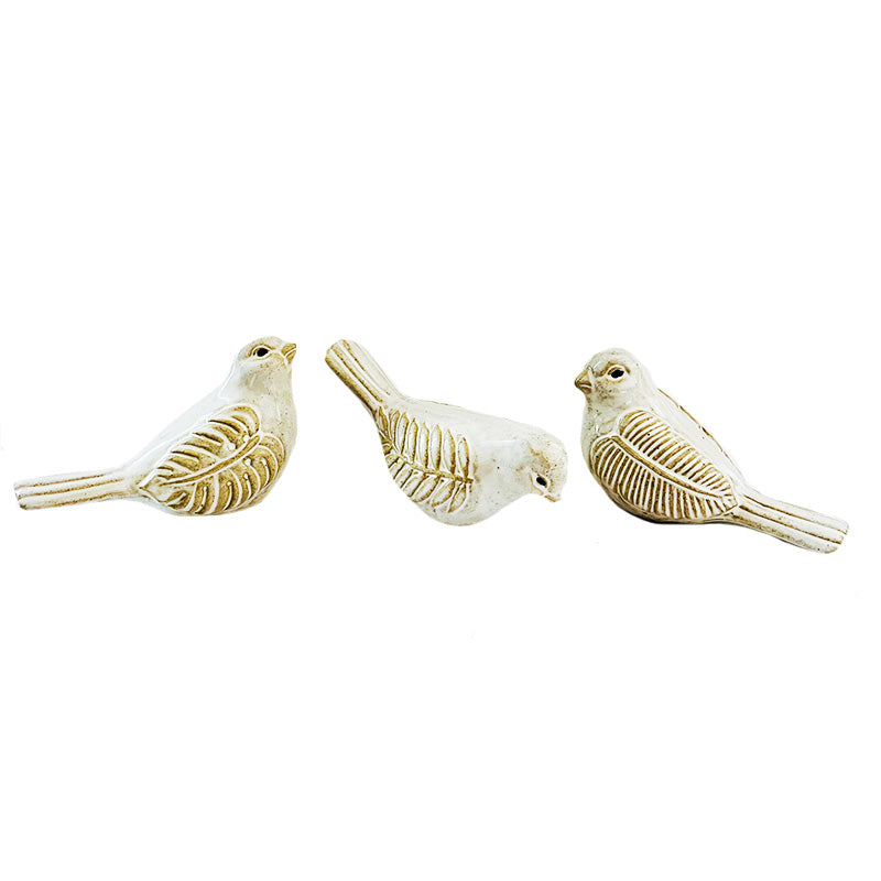 Ceramic Bird with Leaf Design