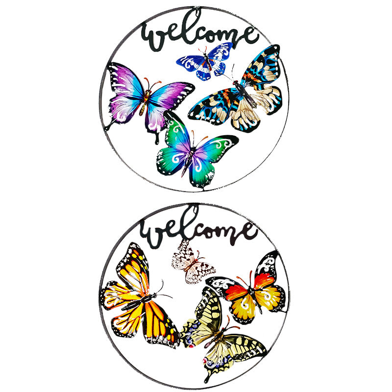 Assorted Butterfly Metal Welcome Signs