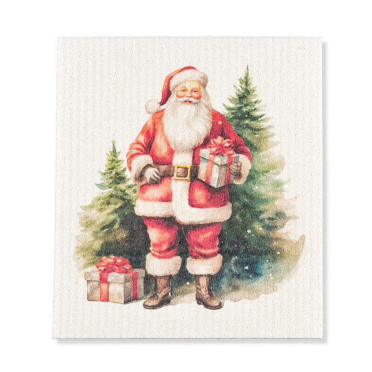 Classic Santa with Presents Dishcloth