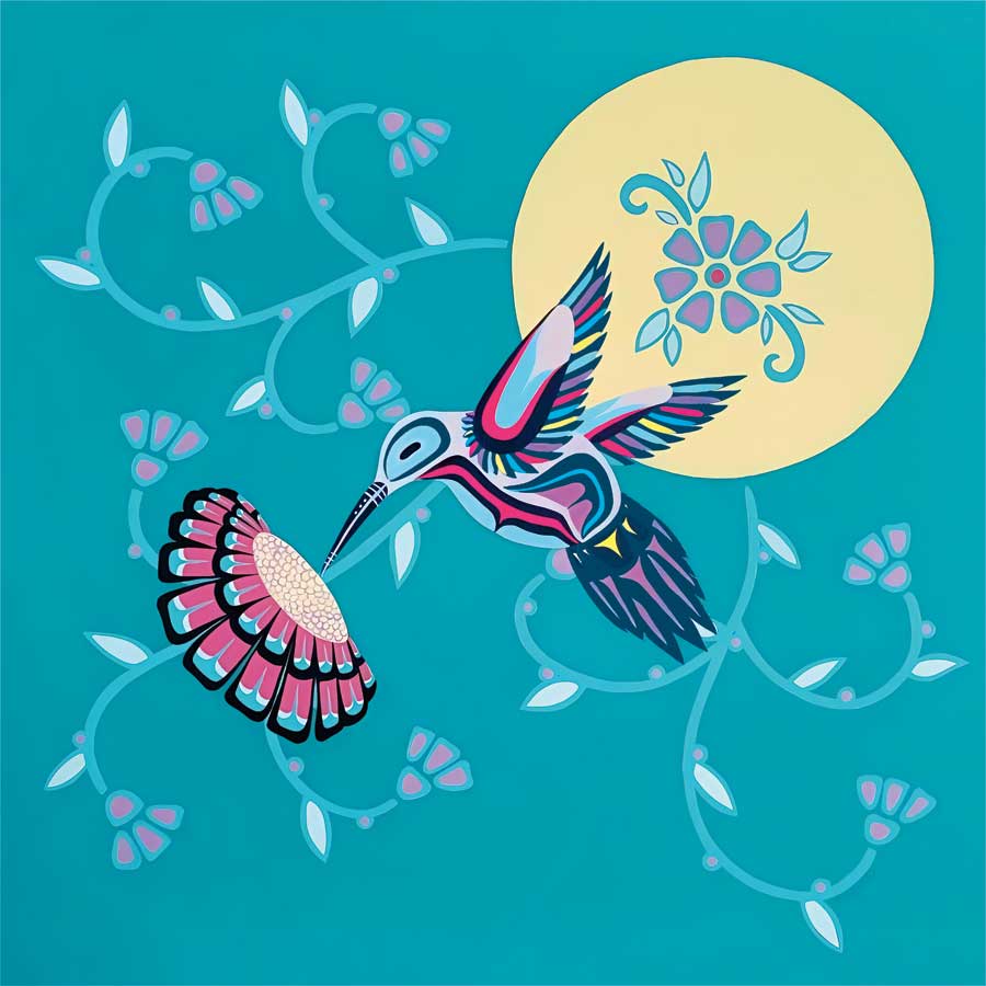 Indigenous Collection Framed Art: Hummingbird