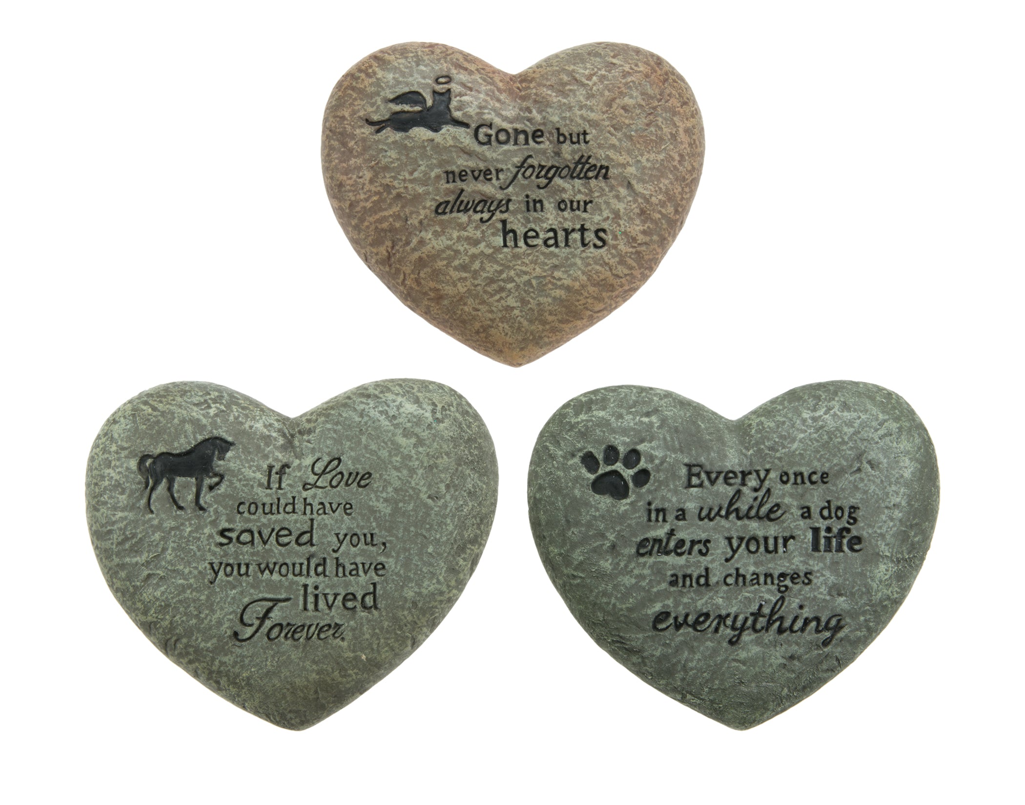 Heart Shaped Animal Memorial Stones