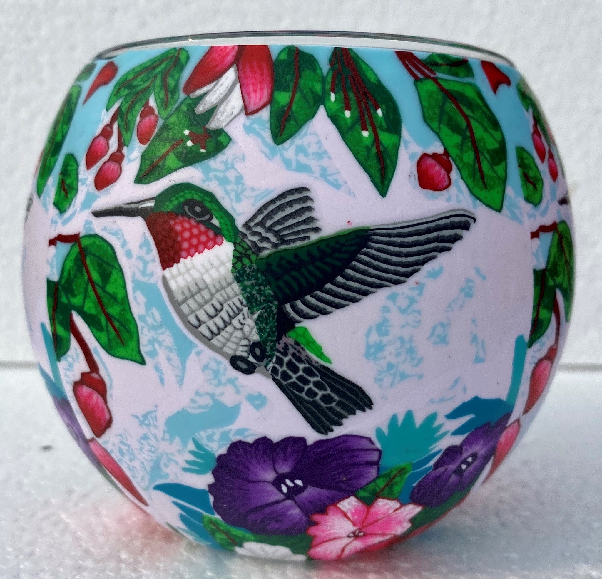 Claymaster Light Glass Globe-Hummingbird