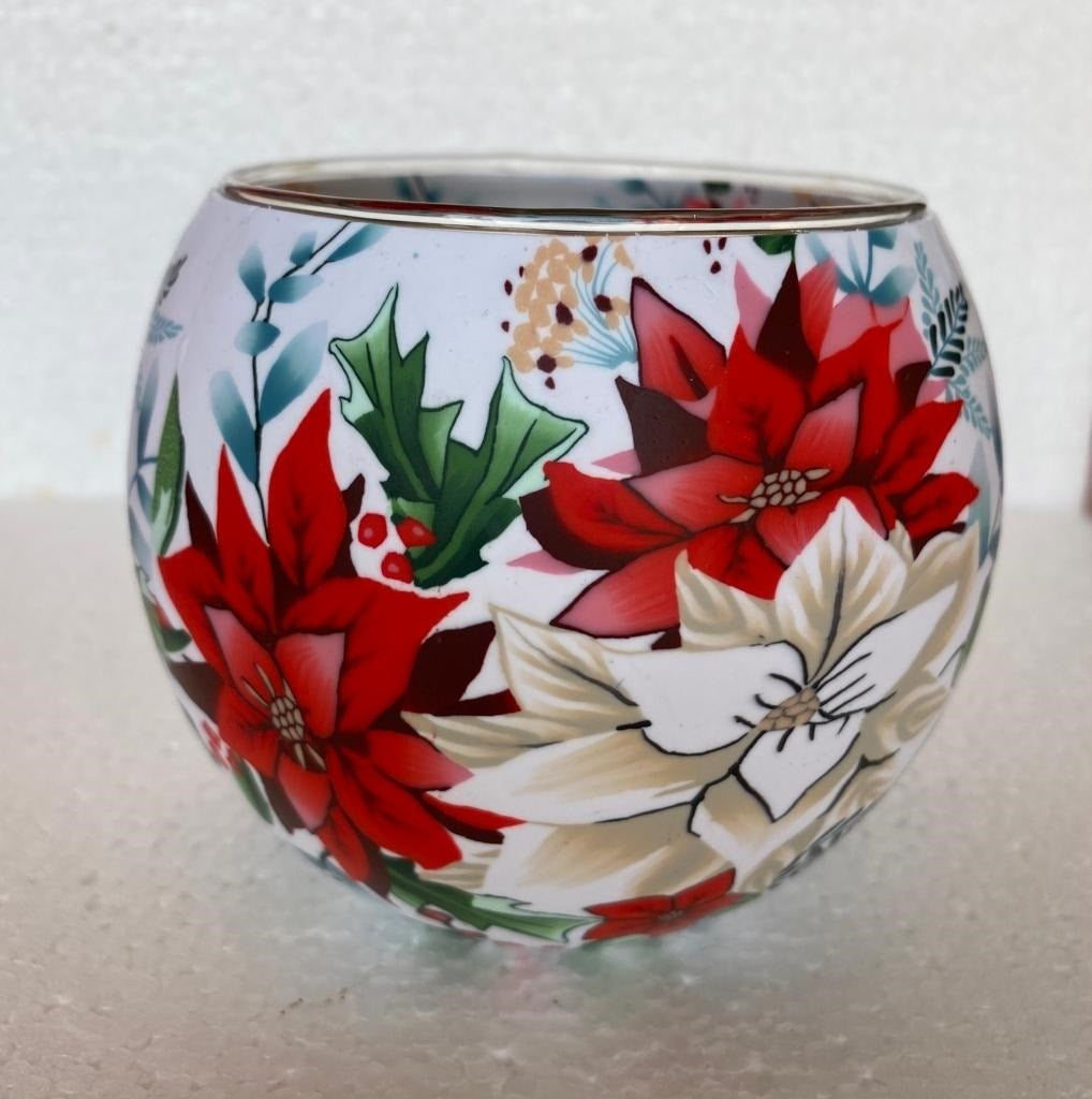 Claymaster Light Glass Globe-Poinsettia