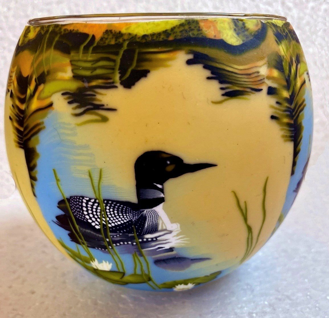 Claymaster Light Glass Globe-Loon on the Lake