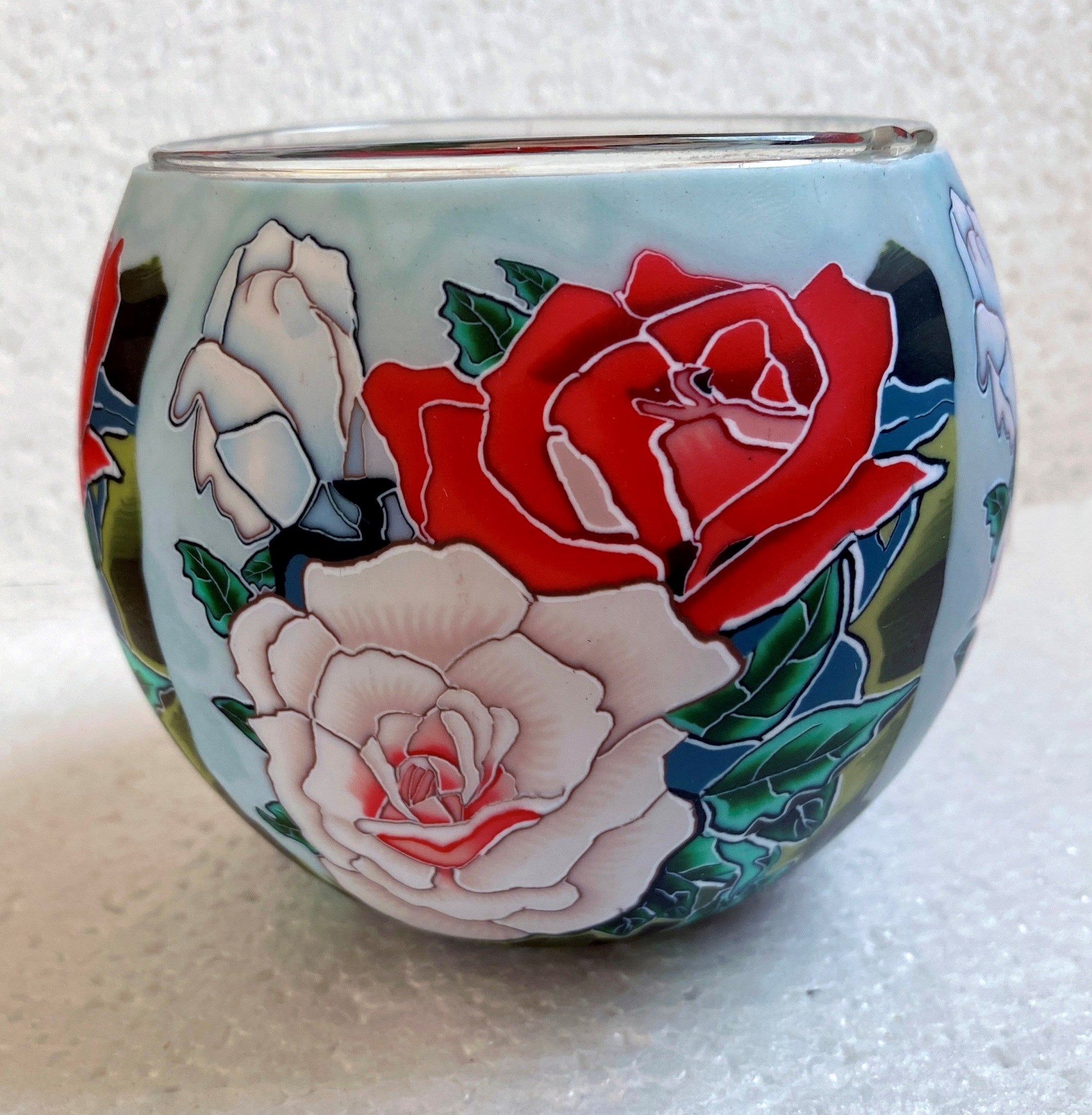 Claymaster Light Glass Globe-Roses