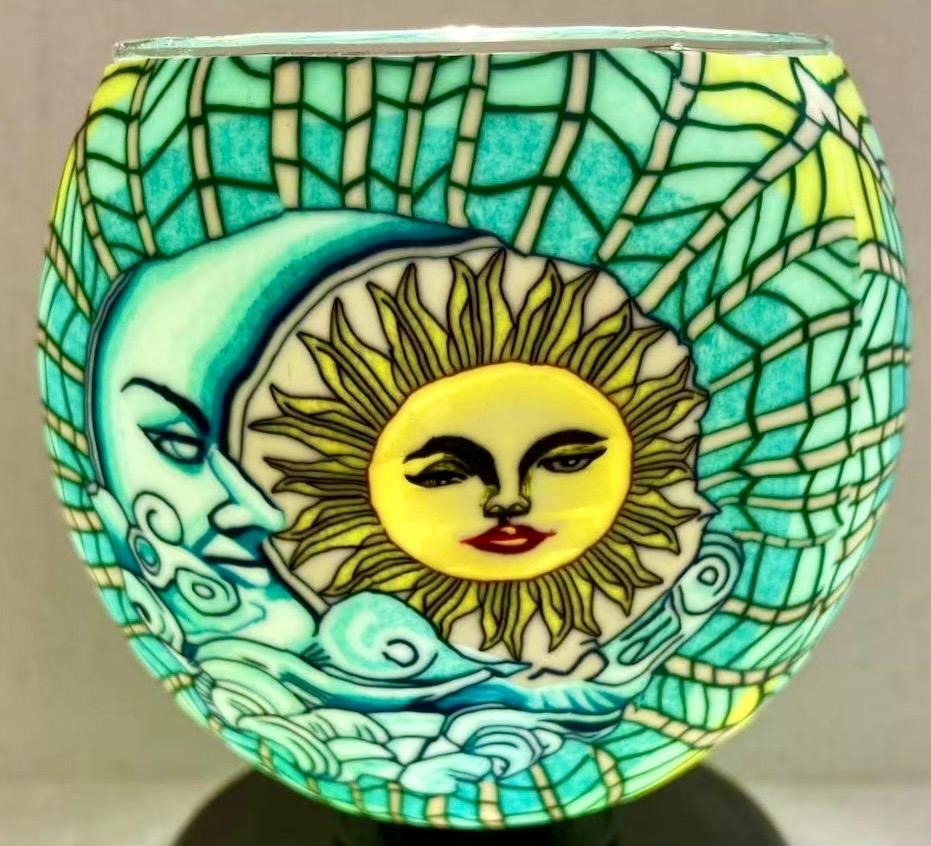 Claymaster Light Glass Globe-Sun & Moon Celestial