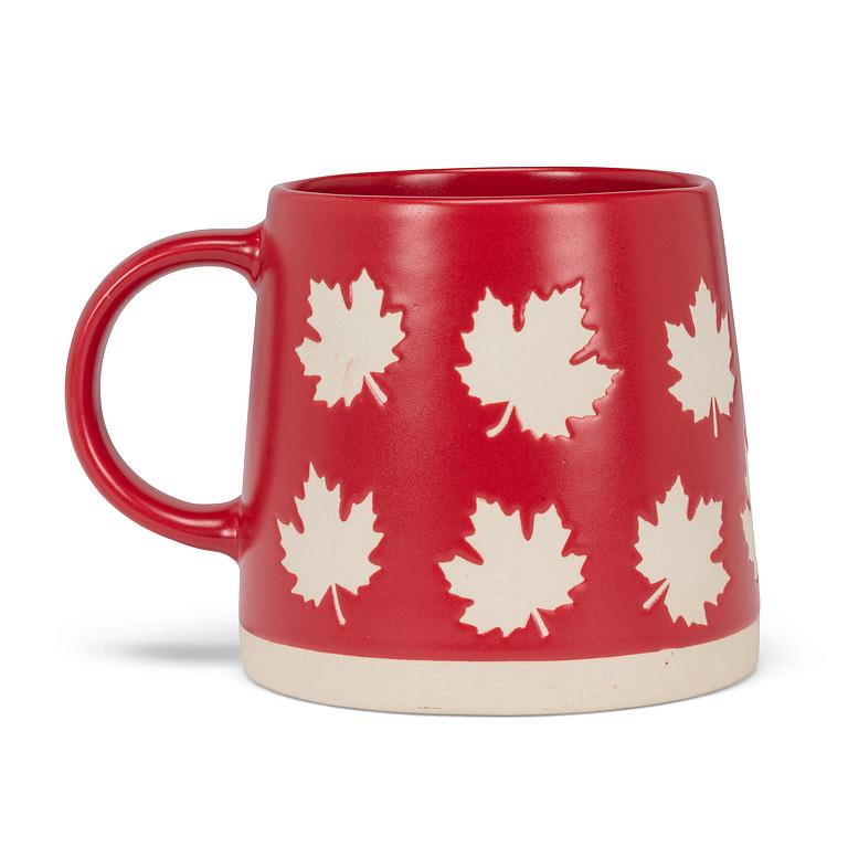 Wide Base Mug with Maple Leaves