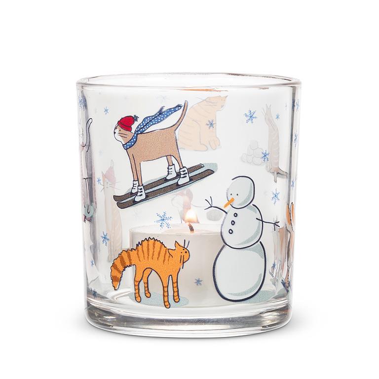Winter Sports Cats Votive