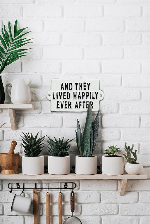 And They Lived Happily Ever After Cast Iron Sign