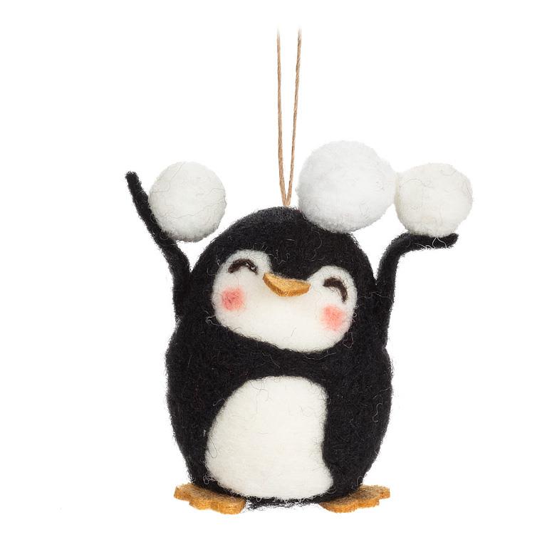 Penguin & Snowballs Ornament