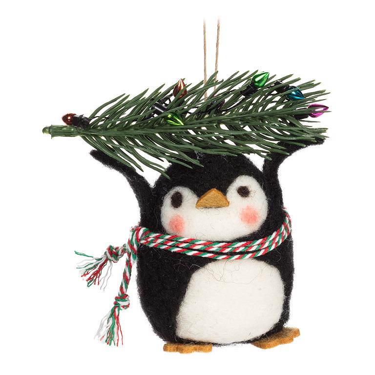 Penguin with Tree Ornament