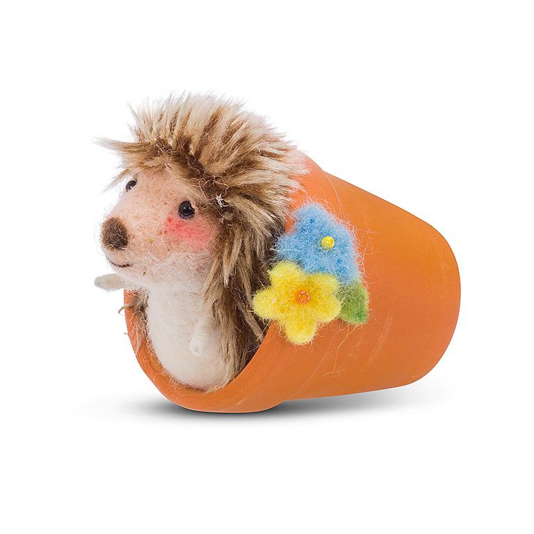 Hedgehog with Garden Pot