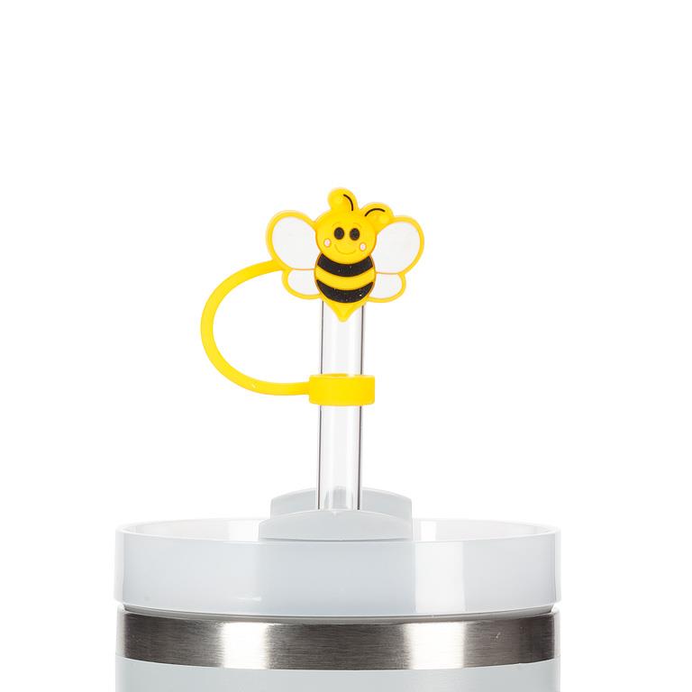 Jumbo Straws with Bumble Bee Caps