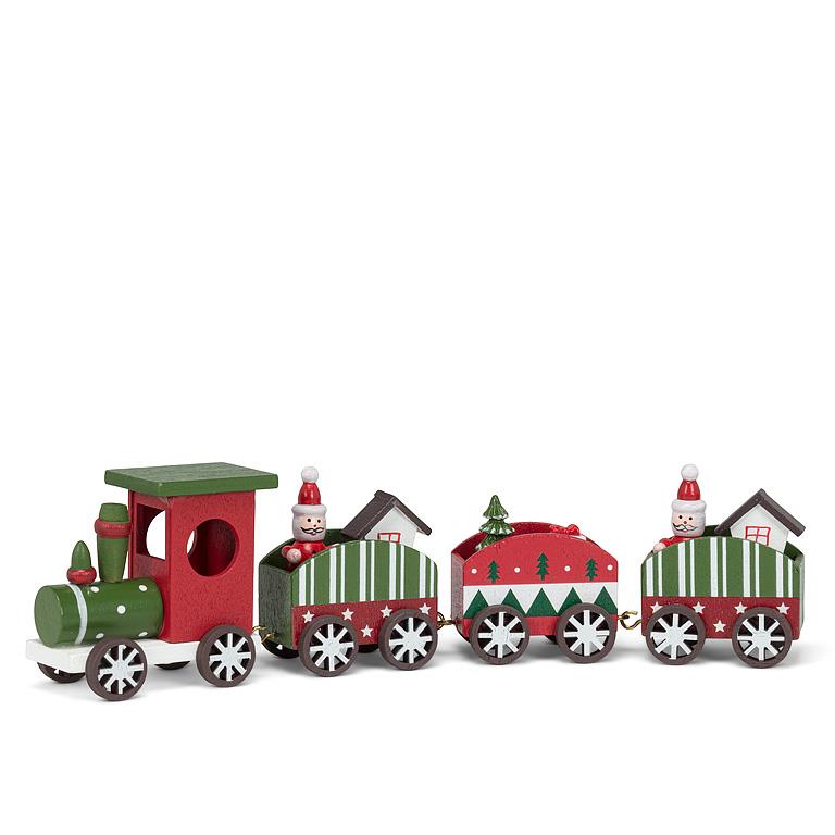 Large Wooden Train Set with Santa