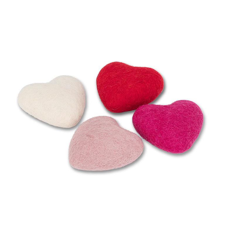 Wool Felt Puffy Hearts