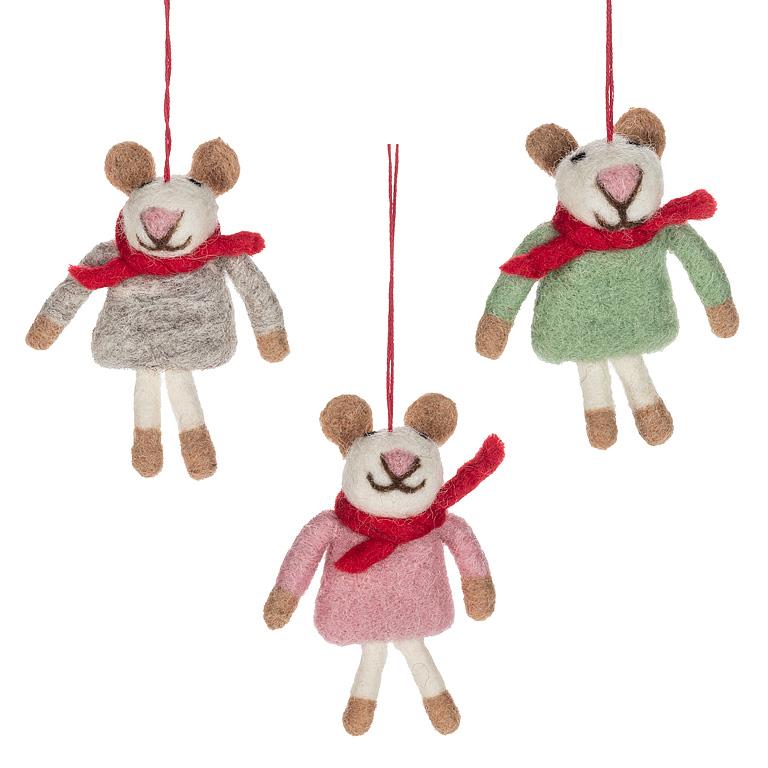 Mouse in Sweater Ornament
