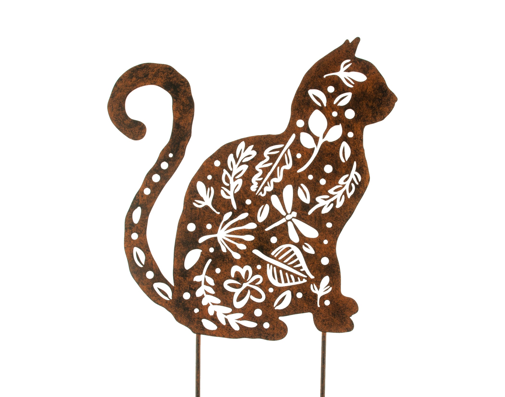 Filagree Cut Cat Garden Stake