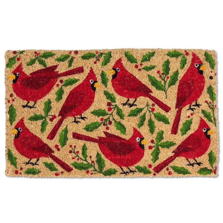 Cardinals & Holly Doormat