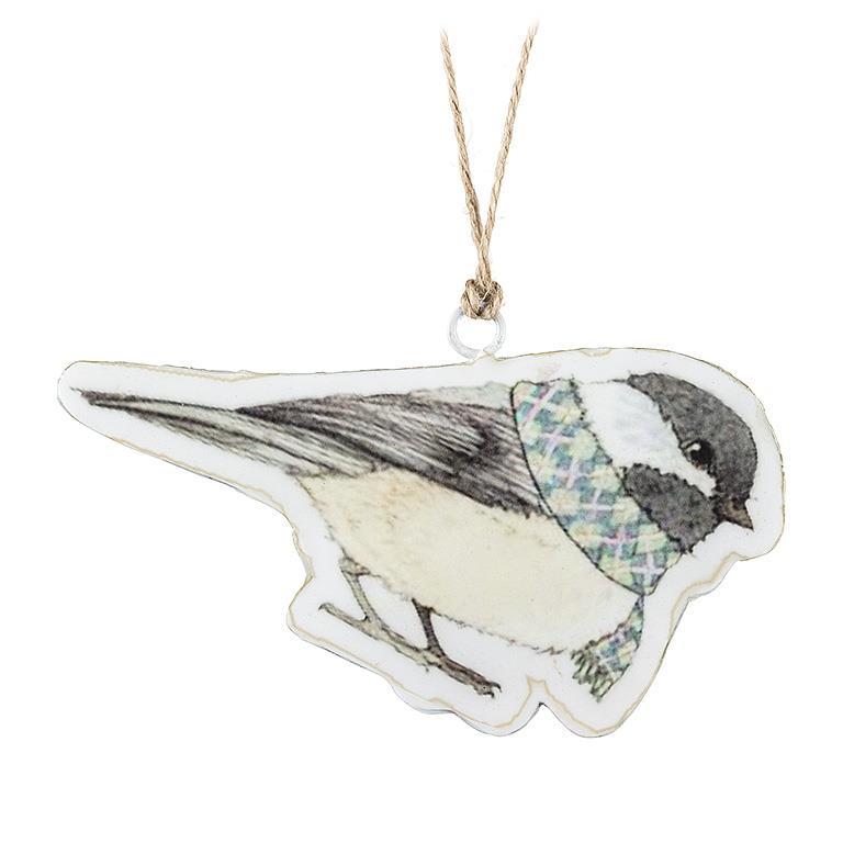 Chickadee in Scarf Ornament