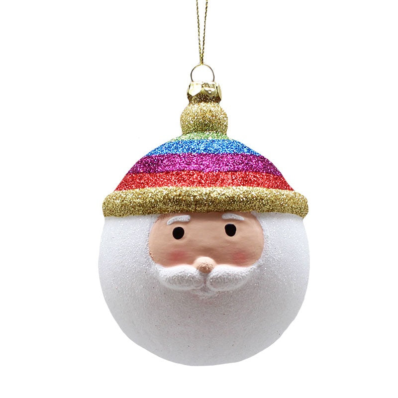 Rainbow Santa Ornament