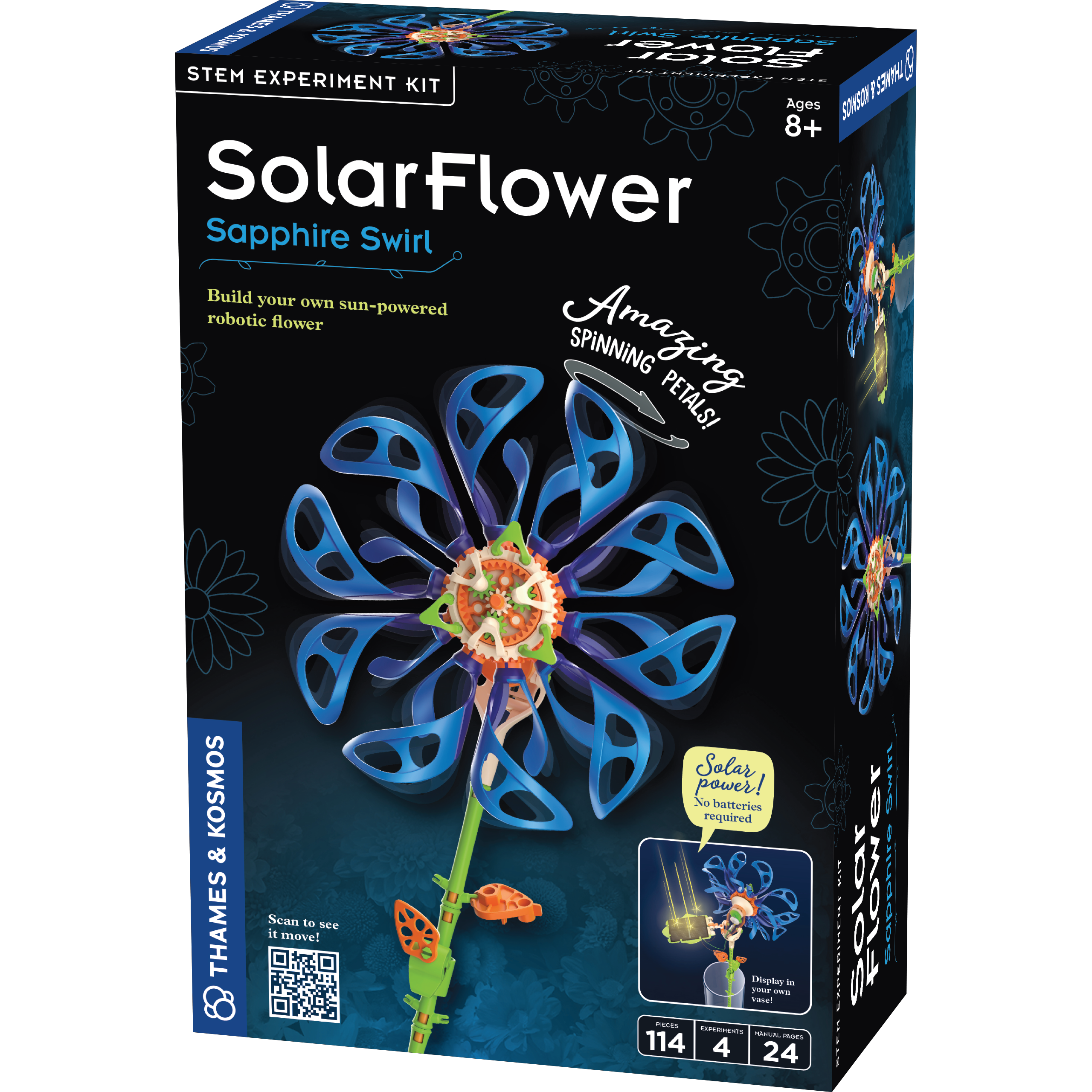 Solar Flower-Sapphire Swirls