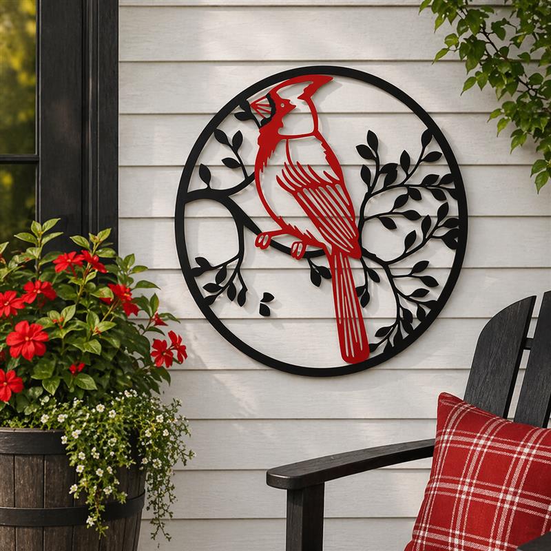 Cardinal on Branch Wall Art