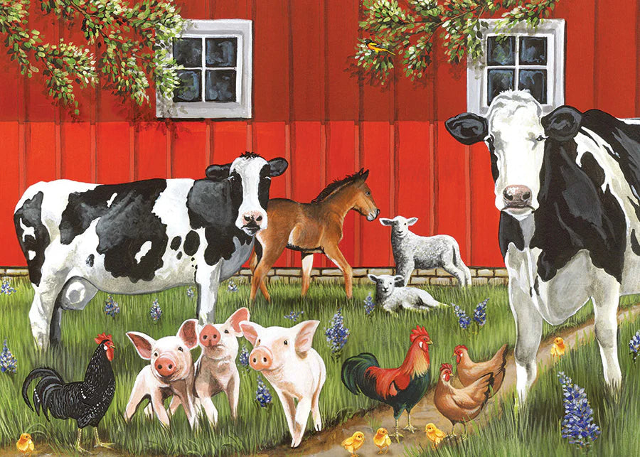 Cobble Hill Puzzle: Red Barn Farm Tray Puzzle