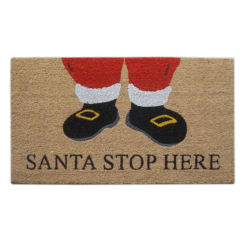 Santa Stop Here Coir Mat