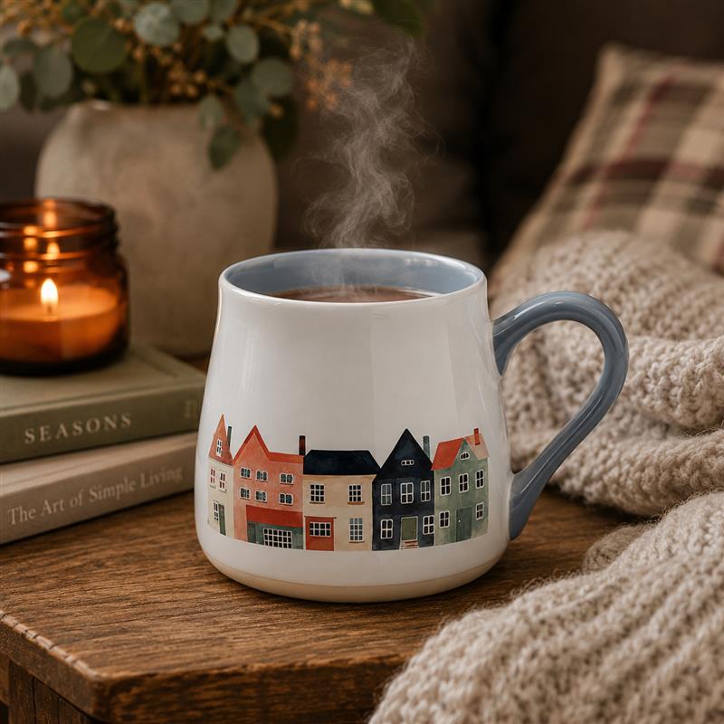 Colourful Village Mug