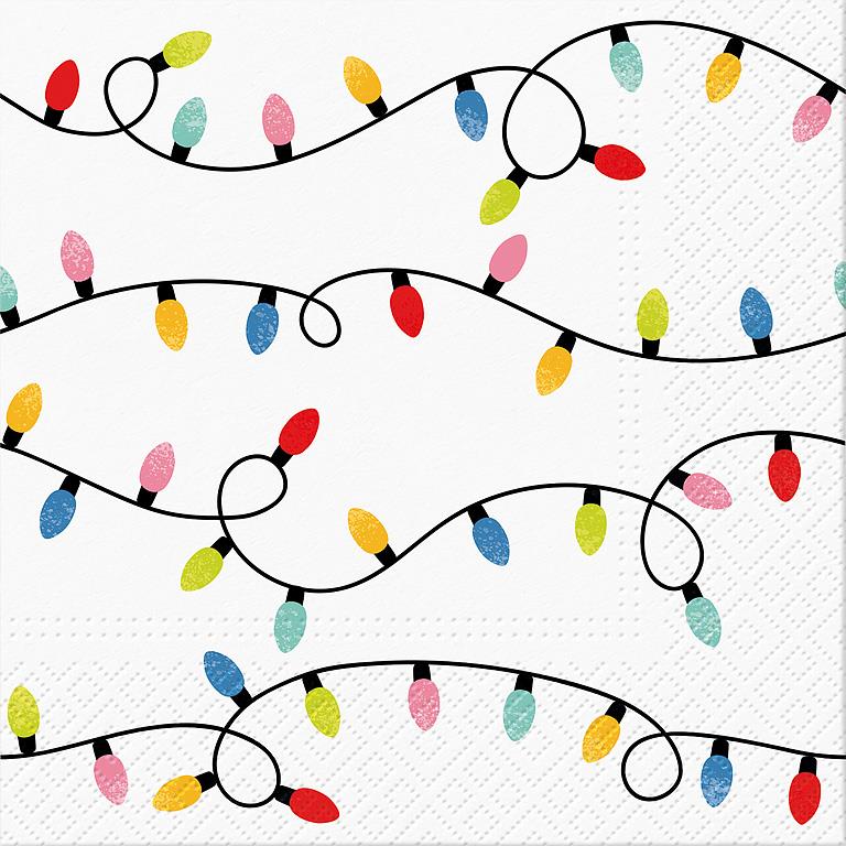 Luncheon Festive Lights Napkins. Pack of 20