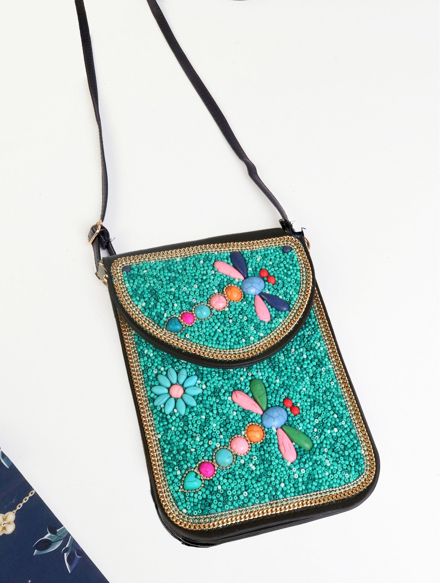 Hand Made Beaded Purse- Dragonfly