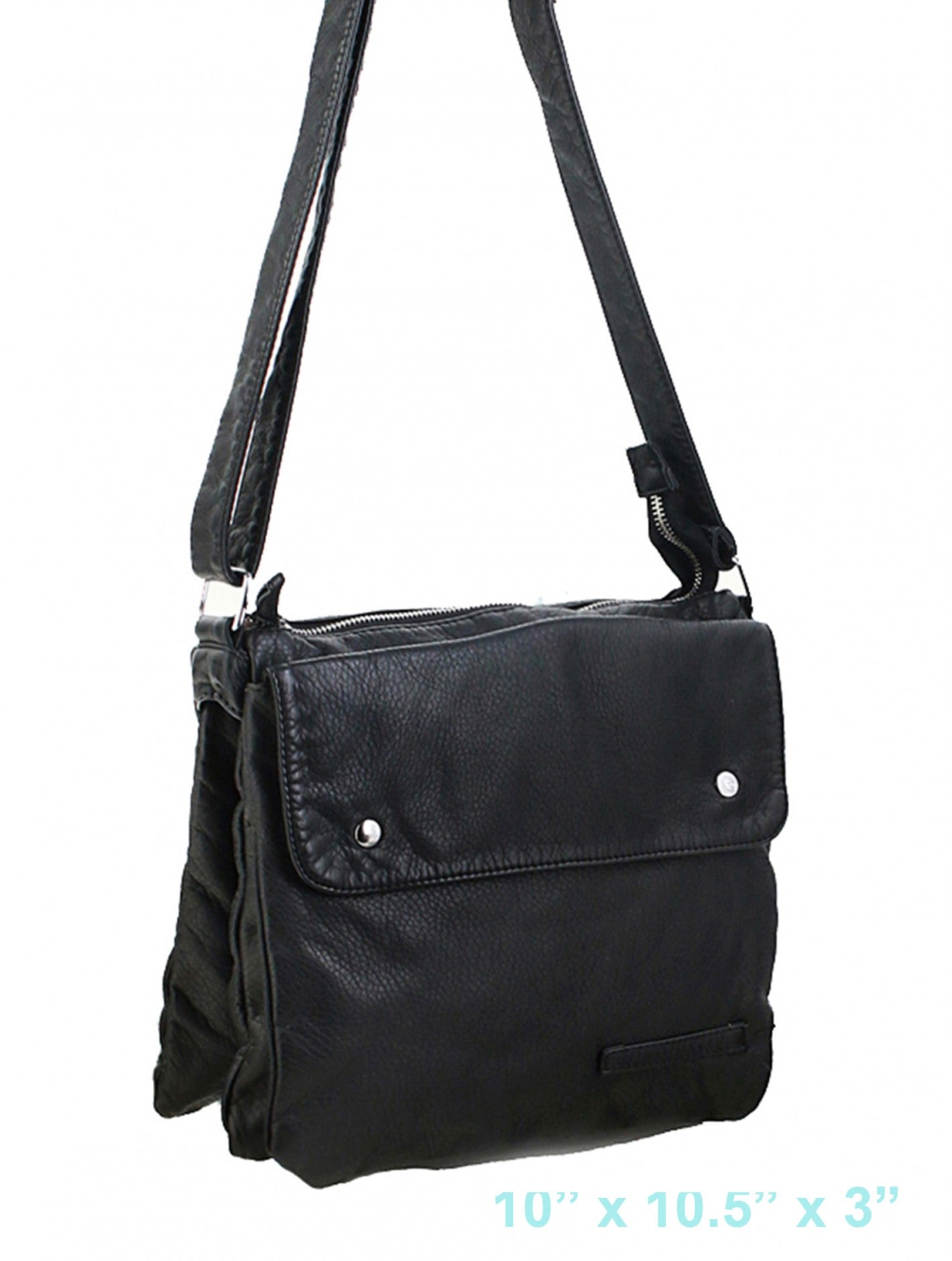 Solid Colour Faux Leather Satchel