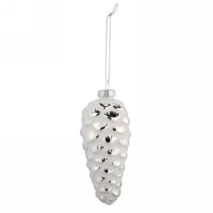 White Pinecone Ornament