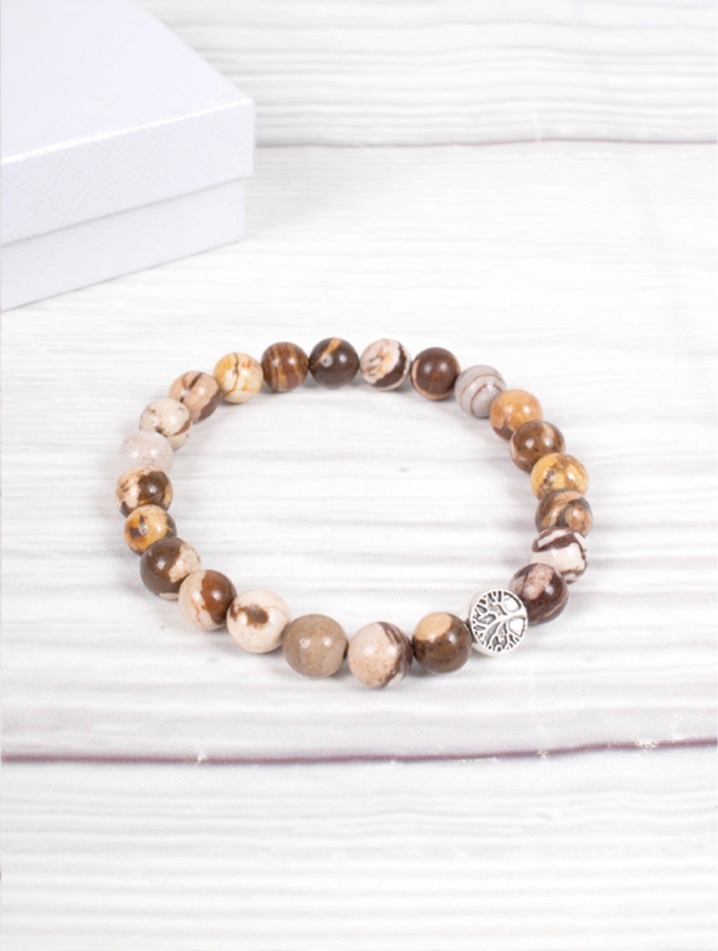 Blessings Bead Bracelet: Zebra Jasper