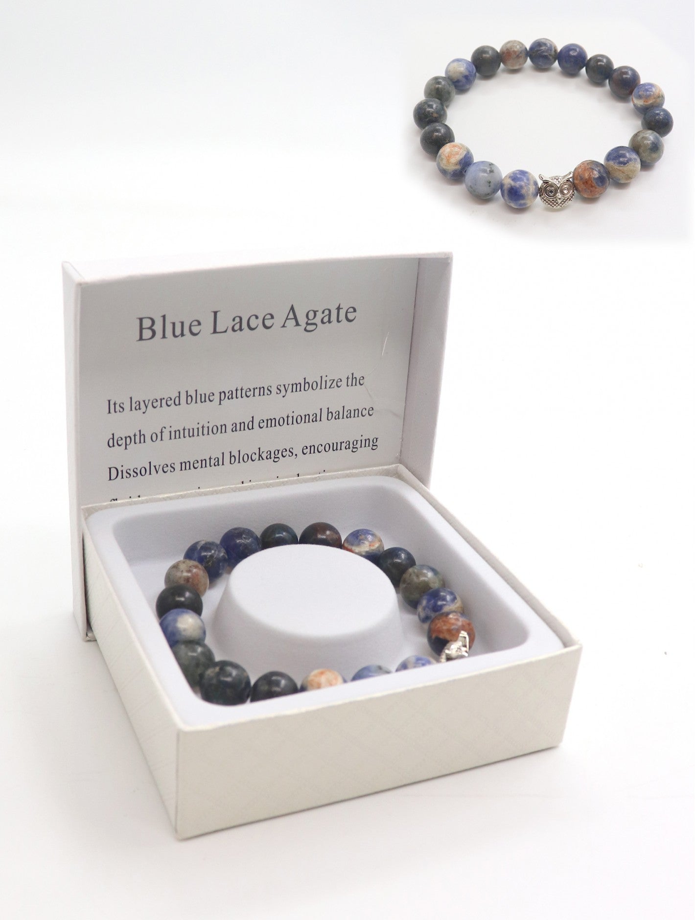 Blessings Bead Bracelet: Blue Lace Agate