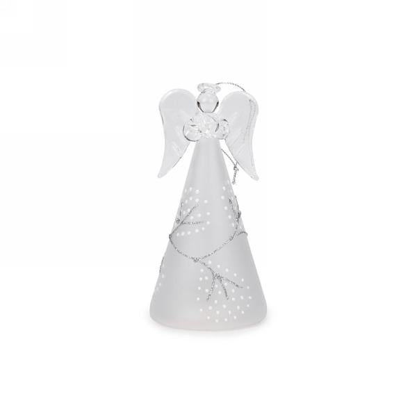 Silver Glitter Angel Ornament