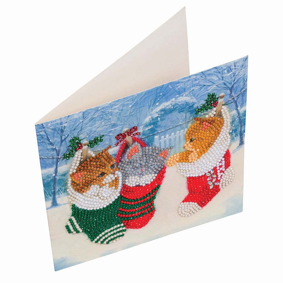 Crystal Card Kit: Christmas Kittens