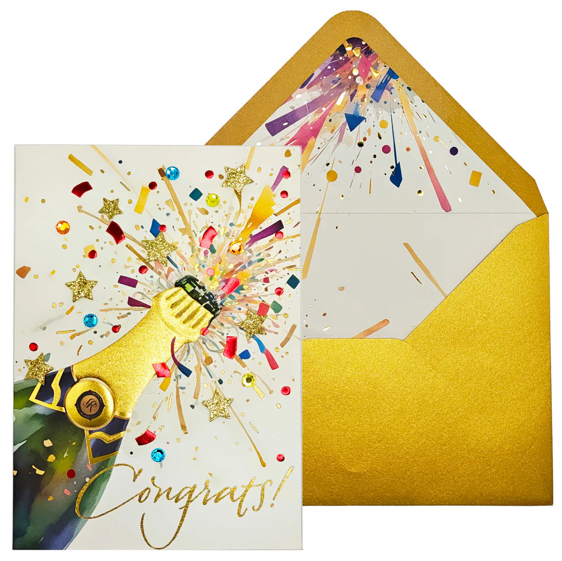 Congratulations Card-Popping Champagne
