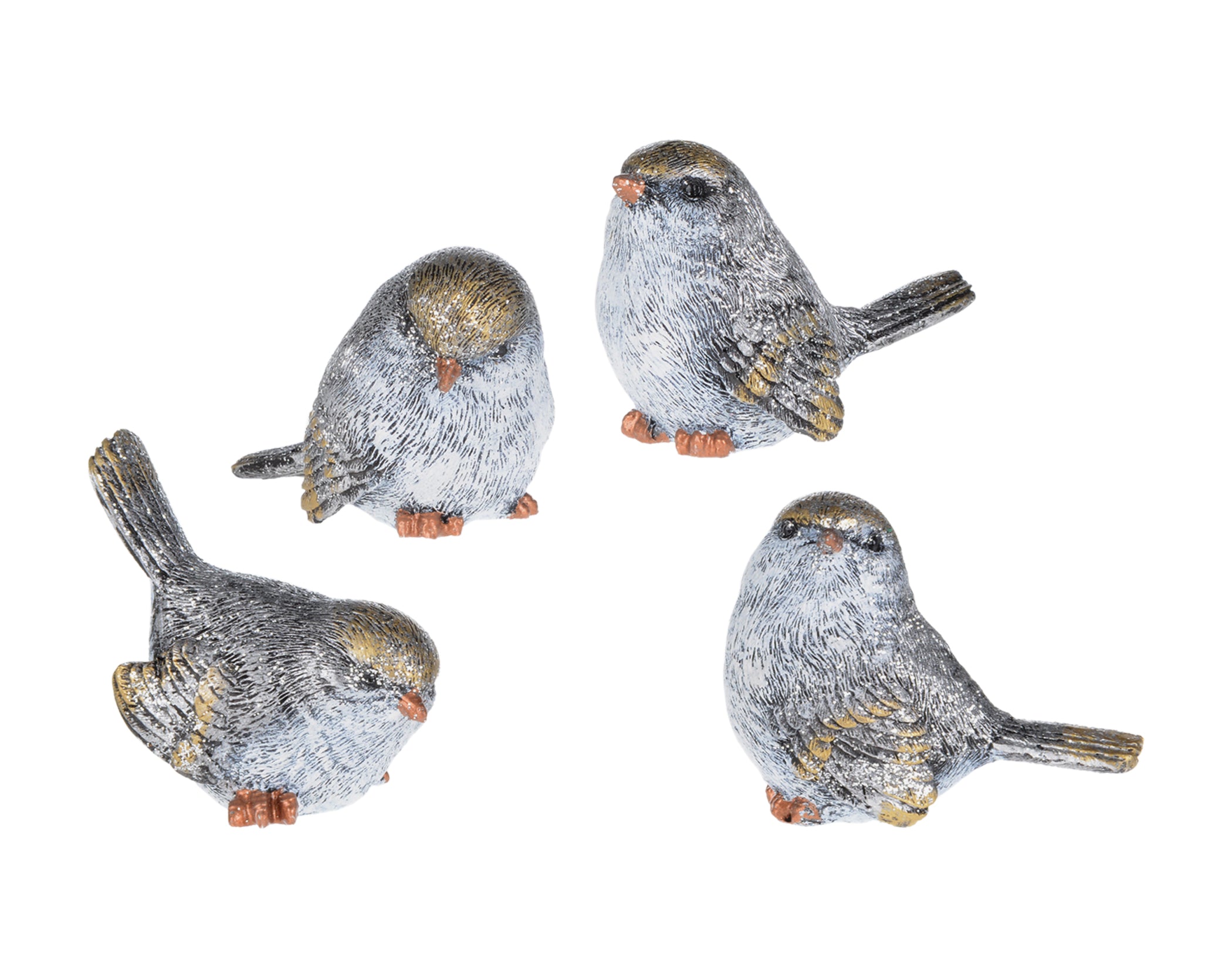 Silver/Gold Sitting Bird