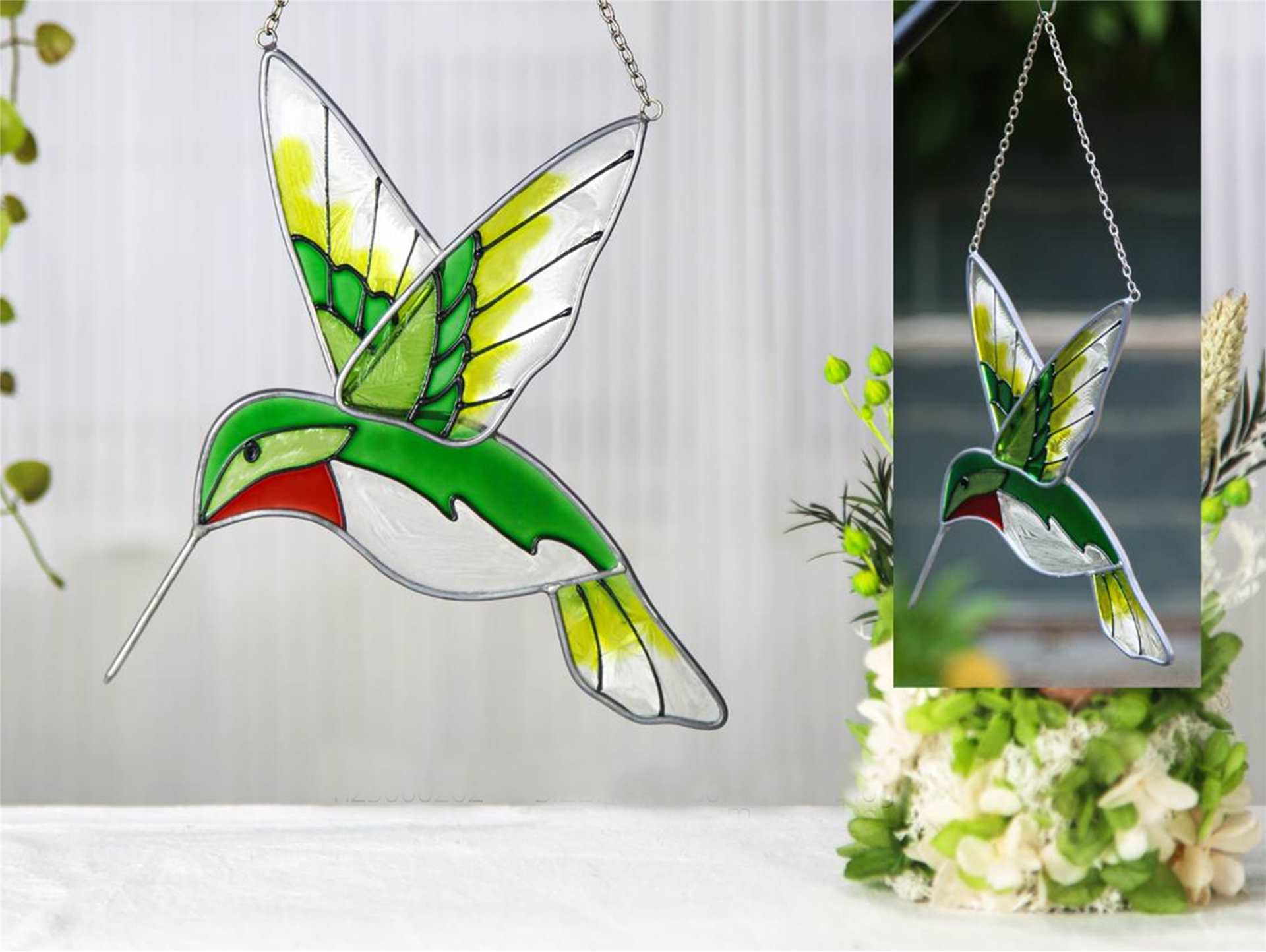 Hummingbird Stained Glass Decor
