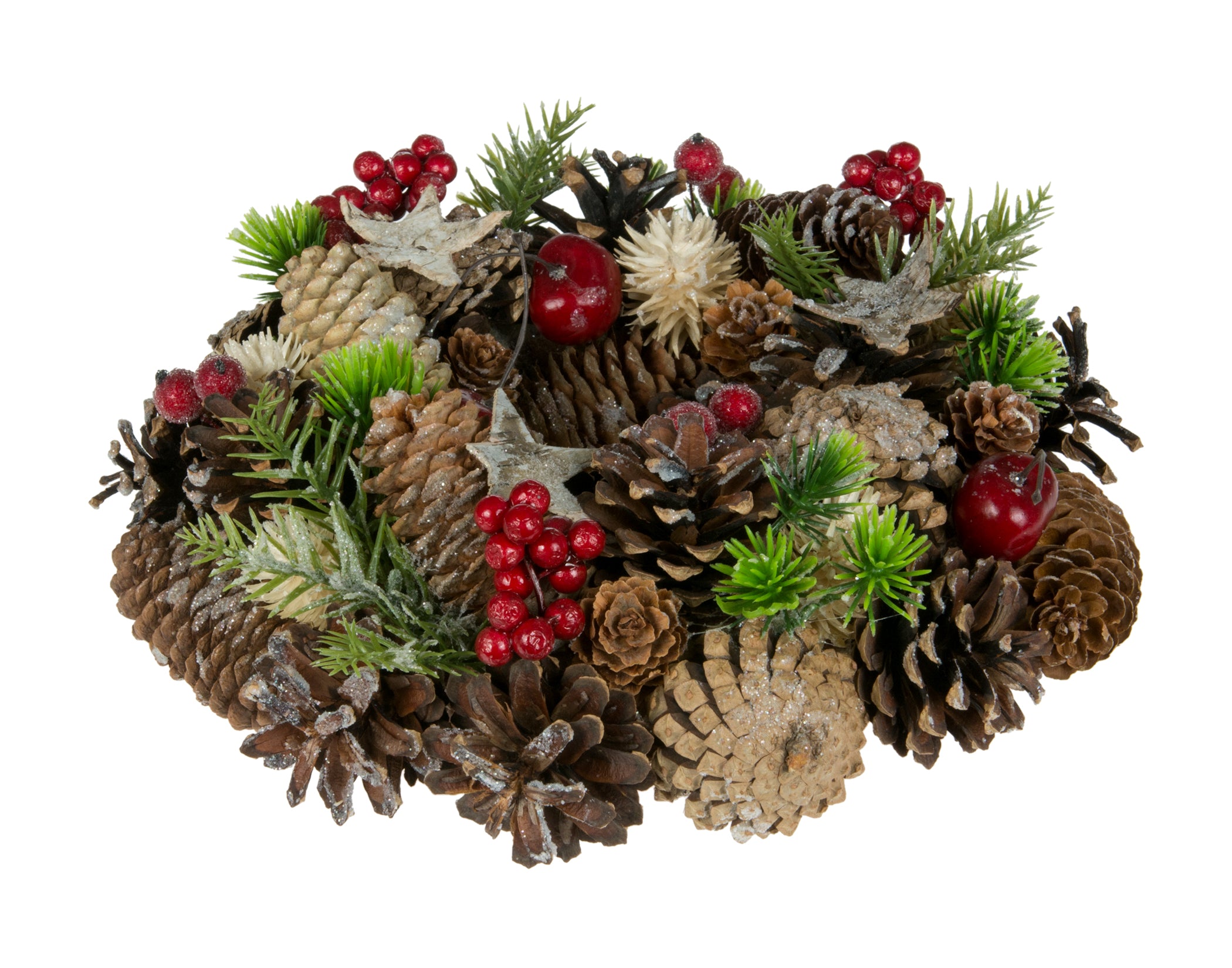 10" Wreath with Berries & Pinecones
