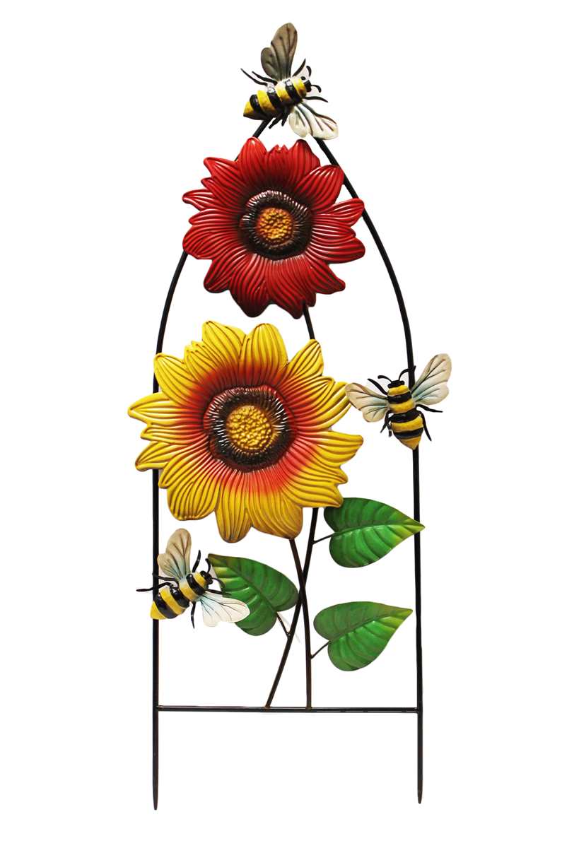 Flower and Bee Garden Stake
