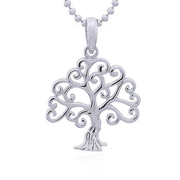 Tree with Curly Branches Pendant-Sterling Silver