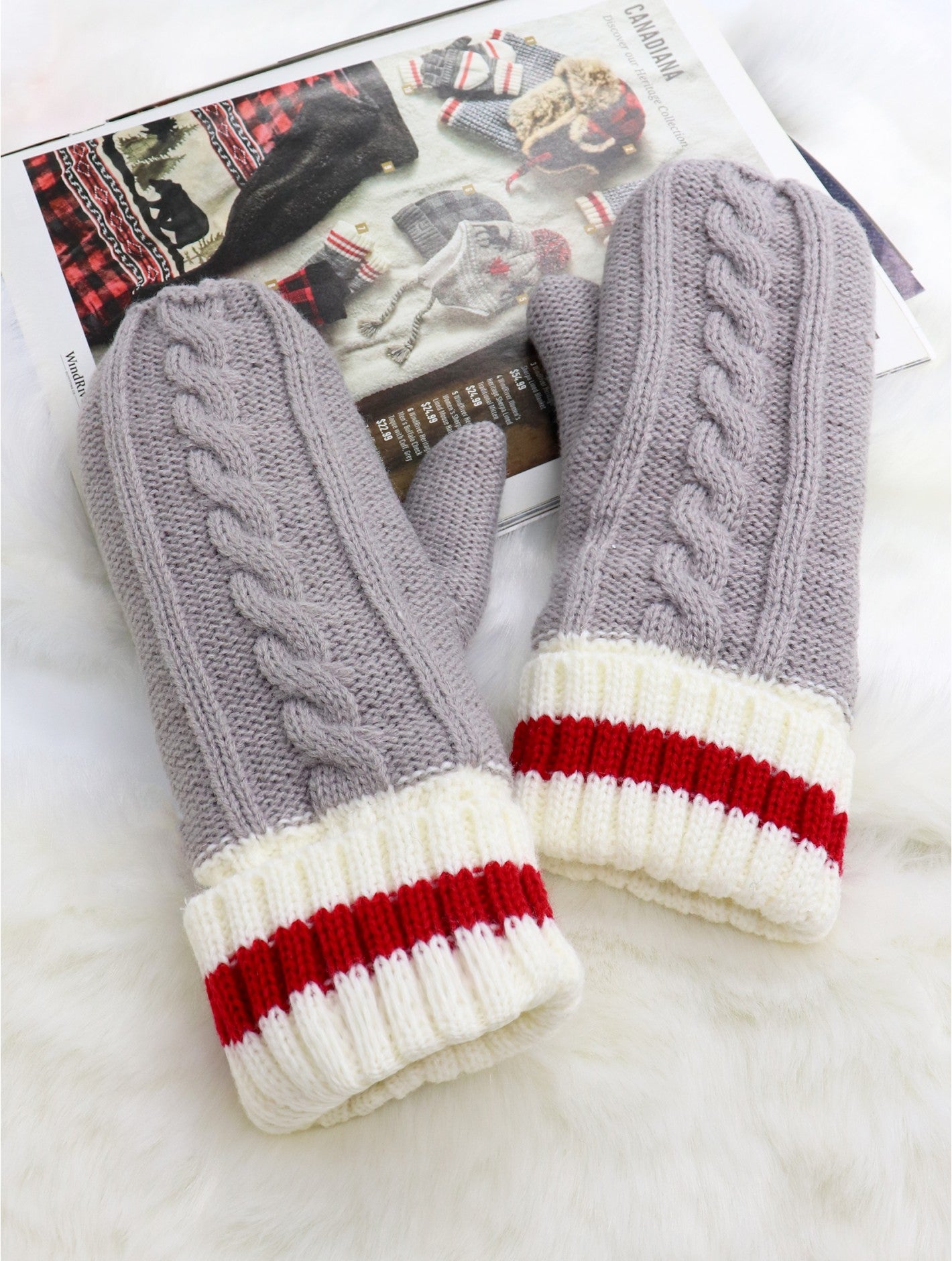Camp Cable Knit Mittens